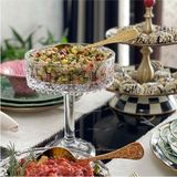 Jenisa El Yapımı Şeffaf Cam Yuvarlak Ayaklı Sunum Kasesı 19X25 cm Derinlik 4,5 cm