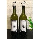 Jenisa Paslanmaz Demir Stantlı 2li 750 Ml Damlatmaz Başlıklı Yağdanlık Amber Cam Yağlık