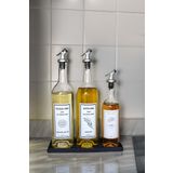 Jenisa Siyah Silikon Stantlı Akıtmaz Başlıklı 3’Lü Yağlık Ve Sirkelik Seti - 750 Ml & 375 Ml Set
