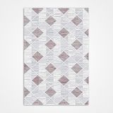 Jenna Gri Geometrik Modern Geometrik Etnik Desenli Boho Makinada Yıkanabilir Hafif Hav Toz Vermez Leke Tutmaz Kaymaz Taban Dijital Makine Baskı Halı Oturma Odası Salon Yolluk Koridor Mutfak Halısı
