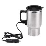 Jenngaoo Seyahat ısıtma kupası, 12 V, 450 ml, 120 W, araç su ısıtıcısı, paslanmaz çelik, seyahat kazanı, taşınabilir, elektrikli ısıtmalı seyahat kupası, kahve, süt ve çay için