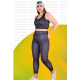Jenny Daphne Lady Büyük Beden Fitness Tayt Crop Sporcu Takımı 1509