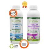 Jenovin Sifon Temizliği Karavan & Tekne Kasetli Ve Portatif Tuvalet Wc Atık Kimyasalları Çam Kokulu 1l