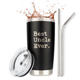 JENVIO Amca Hediyeleri | Şimdiye Kadarki En İyi Amca | Büyük 850 ml Çelik Seyahat Bardağı/Kahve ve Tüm İçecekler için Sürgülü Kapaklı Kupa | En İyi Amca Hediyeleri | Yeğen, Yeğen, Kız Kardeş Amca için Komik
