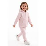 Jeopardi Kız Çocuk Pudra Fermuarlı Hoodie Ceket