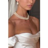 Jerberaa takı Çoklu (3LÜ) Inci Kolye ( Choker Inci ) Düğün Kolyesi