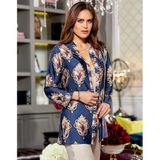 Jeremi 2851 Saten Desenli Üçlü Pijama Takım