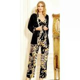 Jeremi 2916 Saten Desenli Üçlü Pijama Takımı