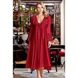 Jeremi Dantelli Saten Gecelik Seti, xl, JE441, BORDO, Kadın