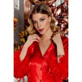 Jeremi Kırmızı Saten Pijama Takımı, xl, JE4031, KIRMIZI, kadın