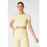 Jerf Captiva Yumuşak Dokulu Esnek Sarı Crop Top