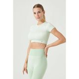 Jerf Captiva Yumuşak Dokulu Esnek Yeşil Crop Top
