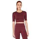 Jerf Naples Sürdürülebilir Üretim & Sıkılaştırıcı Kısa Kol Crop Top Bordo XS