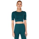 Jerf Naples Sürdürülebilir Üretim & Sıkılaştırıcı Kısa Kol Crop Top Yeşil - XS