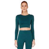 Jerf Naples Sürdürülebilir Üretim & Sıkılaştırıcı Uzun Kol Crop Top Yeşil - XS