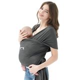 Jeroray Dresmannst Ecore bebek taşıma havlusu, eller serbest bebek taşıyıcı, hafif, nefes alır, yumuşak, bebek partileri, gri