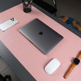 Jersey Hakiki Deri Masa Matı & Pedi - Büyük Oyuncu Mouse Pad & Oyuncu Laptop Masa Matı - 37x80cm - Pembe