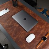Jersey Hakiki Deri Masa Matı & Pedi - Büyük Oyuncu Mouse Pad & Oyuncu Laptop Masa Matı - 37x80cm
