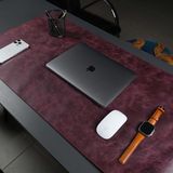 Jersey Hakiki Deri Masa Matı & Pedi - Büyük Oyuncu Mouse Pad & Oyuncu Laptop Masa Matı - 91x48cm - Mor