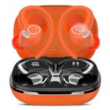 Jesebang Kablosuz Kulaklıklar, Bluetooth 5.3 Kulaklıklar, 2024 Kablosuz Kulaklık ENC Mikrofonlu HiFi Stereo Ses, Koşu için Kulak Kulaklıklarında Spor Kulaklıklar, 40H Çift LED Ekran, IP7, Turuncu