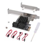 JESOT SATA Kart 4 Bağlantı Noktası, 4 SATA Kablolu, 6 Gbps SATA 3.0 Denetleyici PCI Express Ekspresyon Kartı Düşük Profil Braketli Destek 4 SATA 3.0 Cihazı