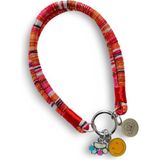 Jespawty Jesspecial Kırmızı Ip Kedi Köpek Kolyesi Charm Uçlu Gümüş Rengi - Kırmızı - Turuncu - XS