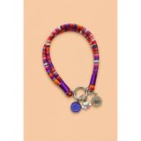 JesPawty Jesspecial Mor İp Halat Kedi Köpek Kolyesi Charm Uçlu Gümüş Rengi
