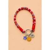 JesPawty Kırmızı İp Halat Kedi Köpek Kolyesi Charm Uçlu Gümüş Rengi