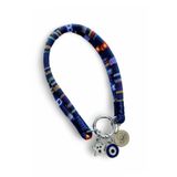 JesPawty Lacivert İp Halat Kedi Köpek Kolyesi Charm Uçlu Gümüş Rengi
