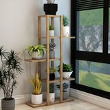 Jest Dekor Konsept Jest Dekor Lotus 5 Katlı Ahşap Çiçek Standı, Atlantik Çam Renkli İç Mekan Kullanımına Uygun Saksılık