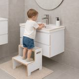 Jest Dekor Konsept Momo Ahşap Basamak Tabure Çocuk Banyo Wc Lavabo Merdiven Yükseltici Eğitici Kaymaz Montessori - Beyaz
