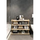 Jest Dekor Konsept Selvi - Beyaz- 4 Katlı Ahşap Banyo Rafı/Baharatlık-Mutfak Rafı, Çok Amaçlı Dekoratif Raf