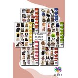 Jester Komik Kedi 6'lı Sticker, Çıkartma, Günlük, Ajanda, Planlayıcı, Bullet, Journal, Scrapbook