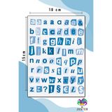 Jester Mavi Harfler Sticker, Çıkartma, Günlük, Ajanda, Planlayıcı, Bullet, Journal, Scrapbook