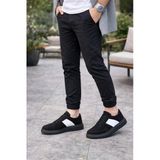 Jet-011 Line Erkek Günlük Bağcıklı Süet Spor Sneaker Ayakkabı Sst - Siyah/Beyaz