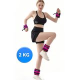 Jet 2 Kg x 2 Adet El & Ayak Ağırlığı Bilek Kemeri Setleri 1 Çift Kum Torbasi Kas Güçlendirici Pembe