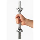 Jet Dambıl Barı 36 cm Krom Halter Bar – İçi Tam Dolu Krom Kısa Halter Bar, Plaka Takma Demiri