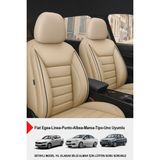 Jet Deri Oto Koltuk Kılıfı (Fiat Egea-Linea-Punto-Albea-Marea-Tipo-Uno Uyumlu) - Bej