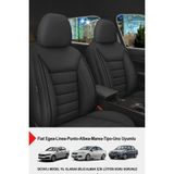 Jet Deri Oto Koltuk Kılıfı (Fiat Egea-Linea-Punto-Albea-Marea-Tipo-Uno Uyumlu) - Siyah