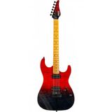 Jet JS-1000 Vulcano HH Elektro Gitar (Flamed Transparent Red)