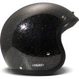 Jet Retro Glitter Black Açık Motosiklet Kaskı - XL