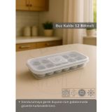 Jet' s Home 12 Bölmeli Buz Kalıbı Esnek Silikon Buz Küpü BPA FREE Yuvarlak Bas Parmak Buzluk Çapı 3,5 cm Gri