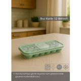 Jet' s Home 12 Bölmeli Buz Kalıbı Esnek Silikon Buz Küpü BPA FREE Yuvarlak Bas Parmak Buzluk Çapı 3,5 cm Yeşil