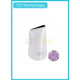 Jet' s Home 127 Gül Yaprak Desen Krema Duyu Büyük Boy Pasta Duyu Paslanmaz Çelik Krema Torbası Ucu 2.5x2.0x4.0 cm