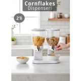 Jet' s Home 2’li Cornflakes Dispenseri 7 L Çift Hazneli Müsli Granola Kuruyemiş Kahvaltı Tahılları Sunum Aparatı