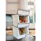 Jet' s Home 2’li Gri Tekerlekli Sebzelik Patates Soğan Sepeti Modern Organizer Patateslik Basic Soğanlık 24 L