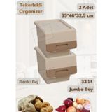 Jet' s Home 2'li Tekerlekli Sebzelik BPA Free Soğanlık Oyuncaklık Organizer Beyaz Krem 33 Lt