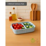 Jet' s Home 3 Bölmeli Saklama Kabı Bpa Free Beslenme Kabı Hava Almaz Kab Turkuaz 1500 ml
