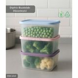 Jet' s Home 3'lü Dipfriz Saklama Kabı - No Frost Silikon Kapaklı | Derin Dondurucu Düzenleyici - BPA Free - 3150 ml