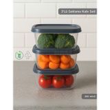 Jet' s Home 3'lü Saklama Kabı Seti Kare Erzak Kabı Bpa Free Derin Dondurucu için Uygun 250 ml